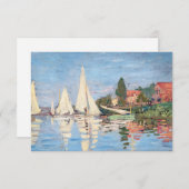 Carte De Remerciements Claude Monet - Regattas à Argenteuil (Devant / Derrière)