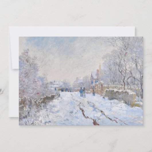 Carte De Remerciements Claude Monet - Scène de neige à Argenteuil (Devant)
