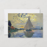 Carte De Remerciements Claude Monet - Voilier au Petit-Gennevilliers<br><div class="desc">Bateau à voile au Petit-Gennevilliers / Voilier au Petit-Gennevilliers - Claude Monet,  1874</div>