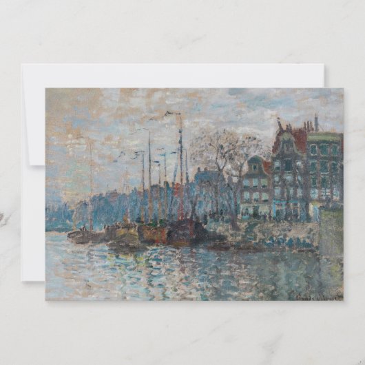 Carte De Remerciements Claude Monet - Vue d'Amsterdam (Devant)