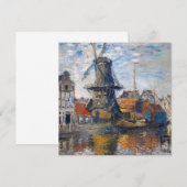 Carte De Remerciements Claude Monet - Windmill, Amsterdam (Devant / Derrière)