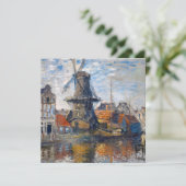 Carte De Remerciements Claude Monet - Windmill, Amsterdam (Debout devant)
