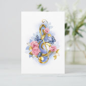 Carte De Remerciements Clé de fer avec roses roses roses (Debout devant)