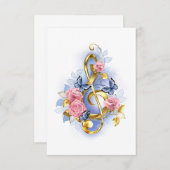 Carte De Remerciements Clé de fer avec roses roses roses (Devant / Derrière)