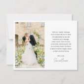 Carte De Remerciements Clean Black and White Modern Wedding (Dos)