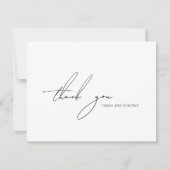 Carte De Remerciements Clean Black and White Photo Modern Wedding (Devant)