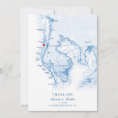 Carte De Remerciements Clearwater Beach Floride Mariage Flat (Devant)