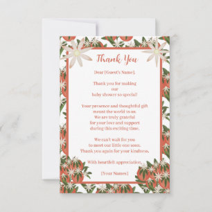 Carte De Remerciements Clementine Little Cutie Baby shower Citrus