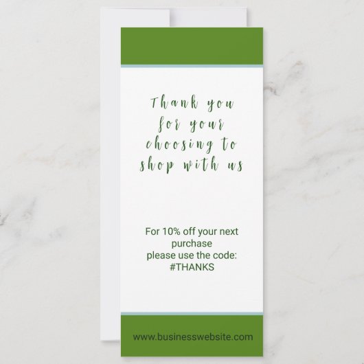 CARTE DE REMERCIEMENTS CLIENT LOGO PROPRE À L'ENTR (Dos)