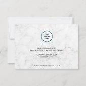 Carte De Remerciements Client White Marble Script (Dos)