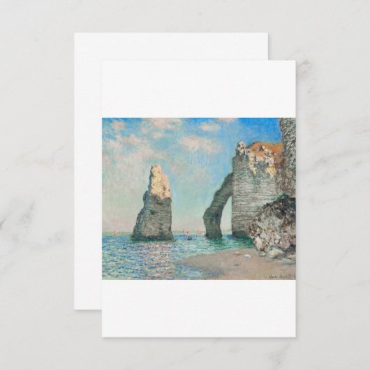 Carte De Remerciements Cliffs at Etracétate 1885 par Claude Monet (Devant / Derrière)