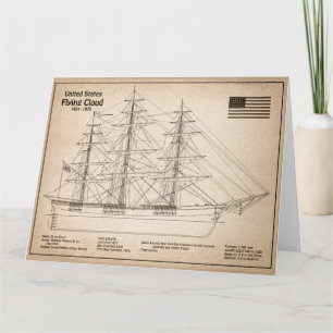 Carte De Remerciements Clipper Ship Floud - Plan d'expédition SD