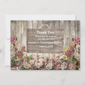 Carte De Remerciements Clôture en bois avec roses peintes & photo personn (Devant)