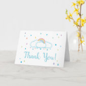 Carte de remerciements Cloud Rainbow Raindrop Baby (Fleur jaune)