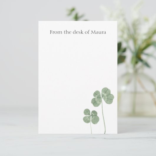 Carte De Remerciements Clover Shamrock d'aquarelle personnalisé (Debout devant)