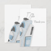 Carte De Remerciements Club de golf bleu (Devant / Derrière)