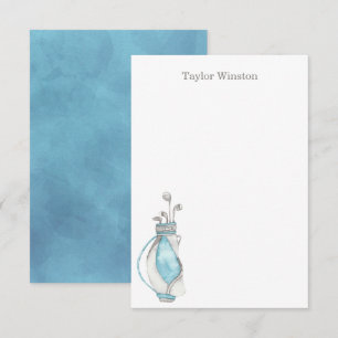 Carte De Remerciements Club de golf Watercolor et sac