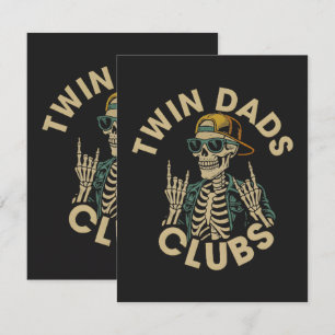 Carte De Remerciements Club des papas jumeaux squelettes
