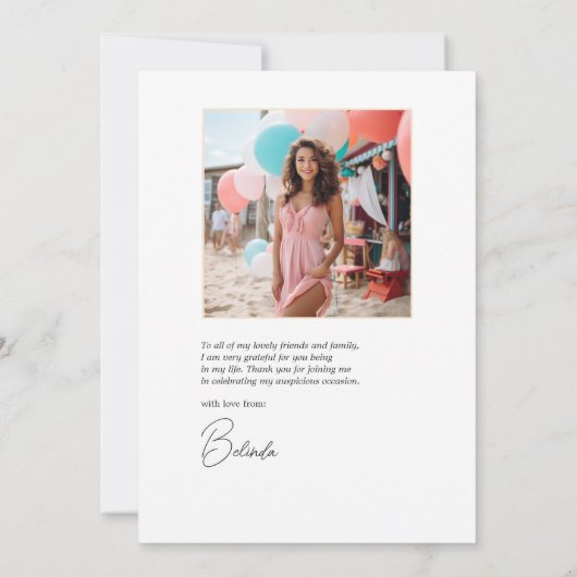 Carte De Remerciements Club Social Exclusif Bachelorette Weekend Photo (Dos)