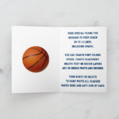 Carte de remerciements Coach Basketball, Personnal (Intérieur)