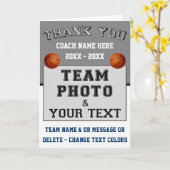 Carte de remerciements Coach Basketball, Personnal (Fleur jaune)