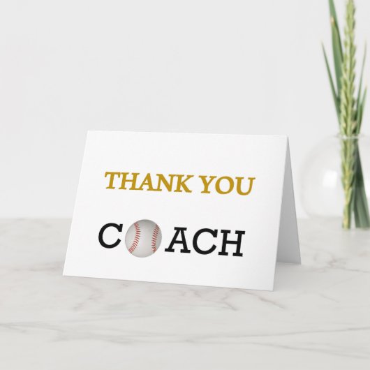 Carte de remerciements Coach De Baseball (Devant)