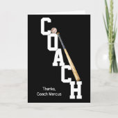 Carte de remerciements Coach De Baseball (Devant)