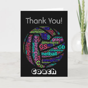Carte De Remerciements Coach de netball personnel