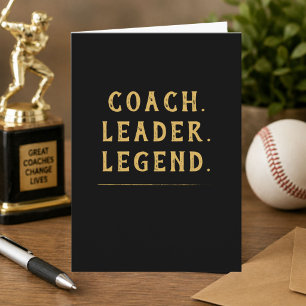 Carte De Remerciements Coach Leader Legend Gold Typographie