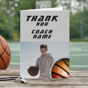 Carte De Remerciements Coach photo Basketball Ball