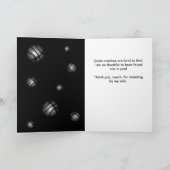 Carte De Remerciements Coach photo de balle noire moderne (Intérieur)