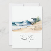 Carte De Remerciements Coastal Chic Beach Wedding Photo (Devant)