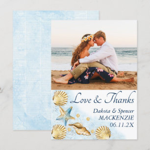Carte De Remerciements Coastal Chic Mariage photo moderne Coral Reef