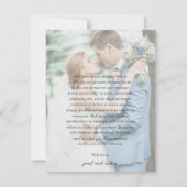 Carte De Remerciements Coastal Chic Muted Blue Mariage élégant (Dos)