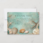 Carte De Remerciements Coastal Seashell Botanical Wedding (Devant)