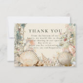 Carte De Remerciements Coastal Seashell Botanical Wedding (Devant)