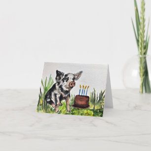 Carte De Remerciements Cochon d'anniversaire