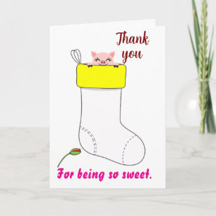 Carte De Remerciements Cochon mignon amusant