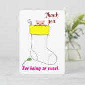 Carte De Remerciements Cochon mignon drôle (Debout devant)