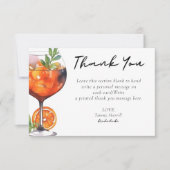 Carte De Remerciements Cocktail Aperol Spritz d'été pour la fête prénupti (Devant)