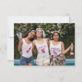 Carte De Remerciements Cocktail Coral Fête des mariées stylish Script (Dos)