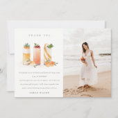 Carte De Remerciements Cocktail de fruits mignon orange N'importe quel âg (Devant)