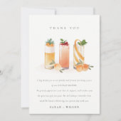 Carte De Remerciements Cocktail de fruits mignons Orange Blush Shower de  (Devant)