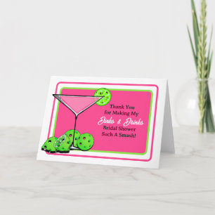 Carte De Remerciements Cocktail Dinks & Boissons pour la Fête de Mariage