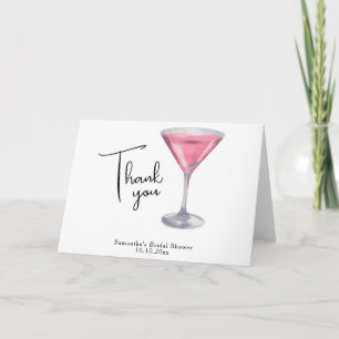 Carte De Remerciements Cocktail Rose Aquarelle Remerciements de Mariage