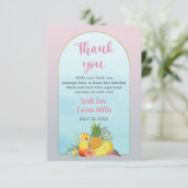 Carte De Remerciements Cocktail Tropcal Drinks Poolside Bridal Shower (Debout devant)