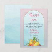 Carte De Remerciements Cocktail Tropcal Drinks Poolside Bridal Shower (Devant / Derrière)