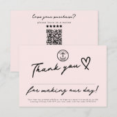 Carte De Remerciements Code de réduction modifiable pour petite entrepris (Devant / Derrière)