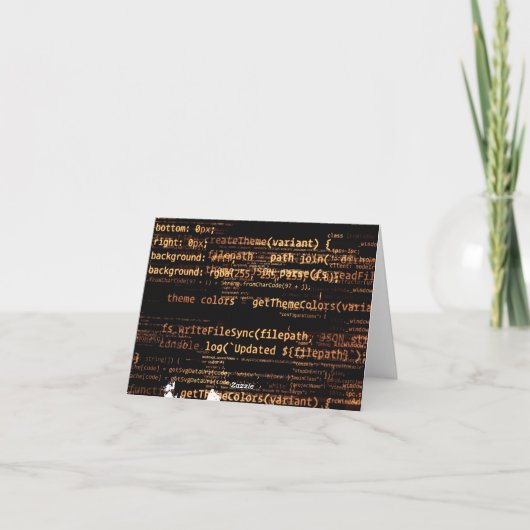 Carte De Remerciements Code informatique (Dos)
