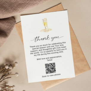 Carte De Remerciements Code QR de la Baby Shower de mariage Perles et Pro